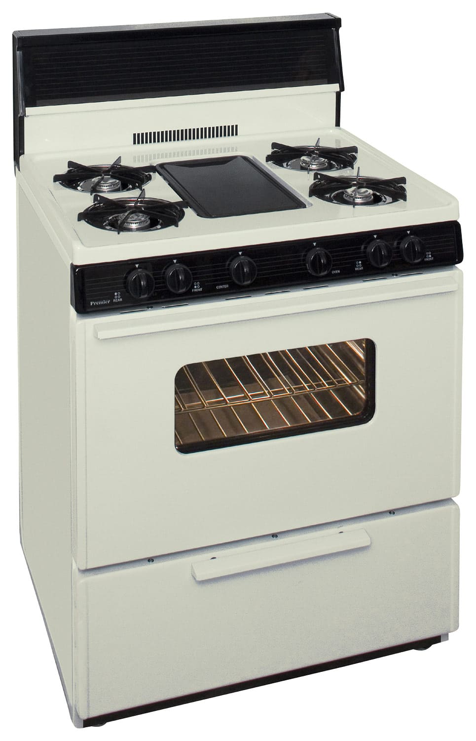 Best Buy: Premier 30" Freestanding Gas Range Biscuit/Black BFK5S9TP