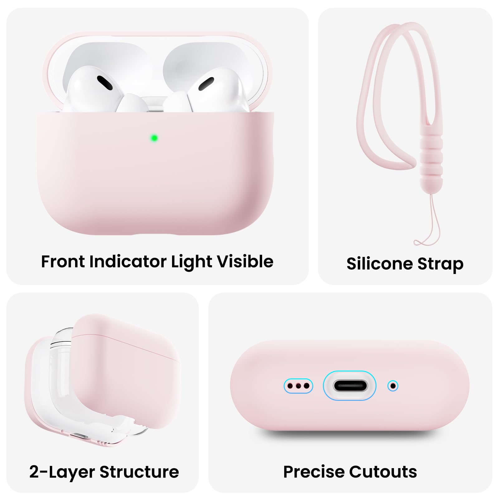 Front Indicator Light Visible  
Silicone Strap  
2-Layer Structure  
Precise Cutouts