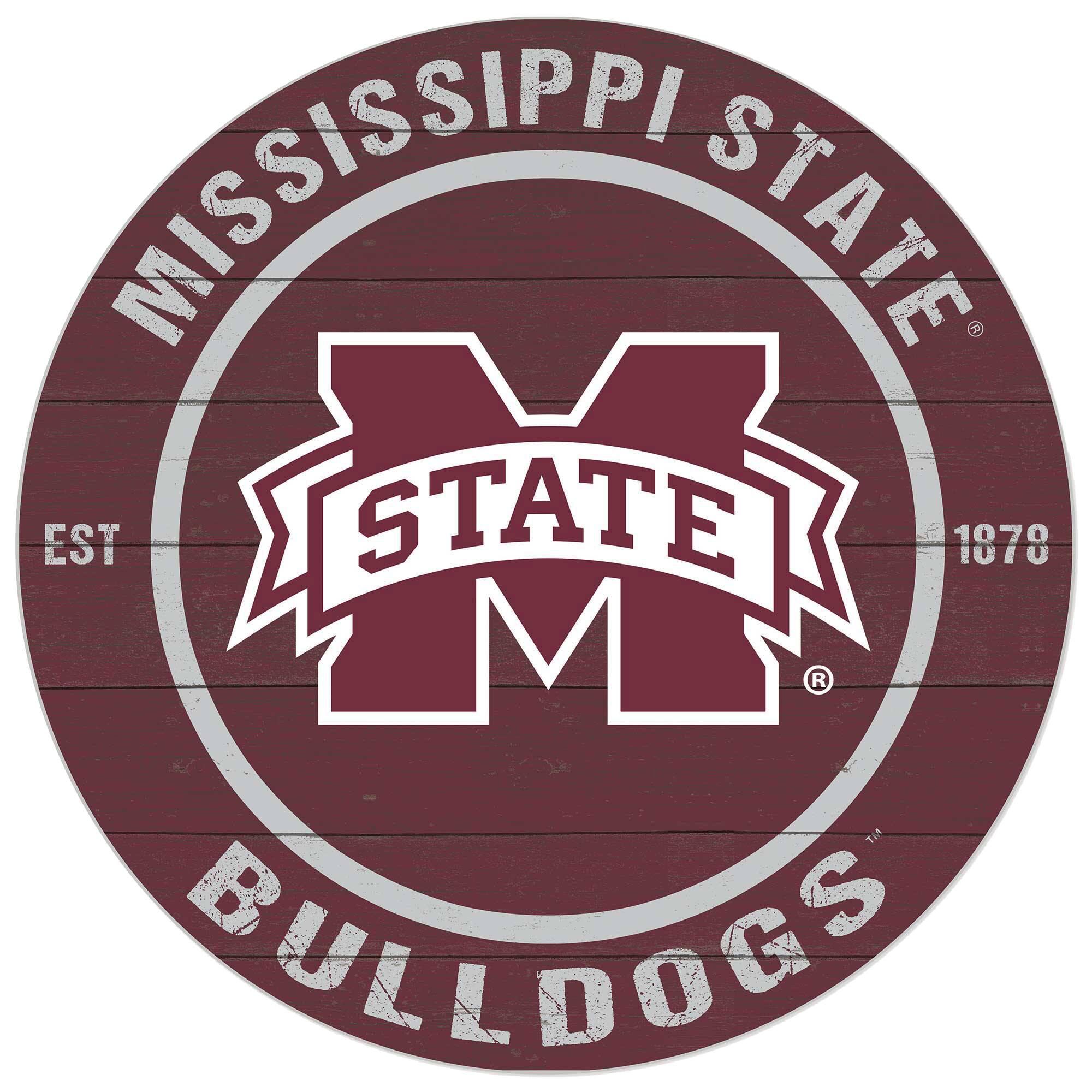 Mississippi State Bulldogs 20'' x 20'' Indoor/Outdoor Circle Sign