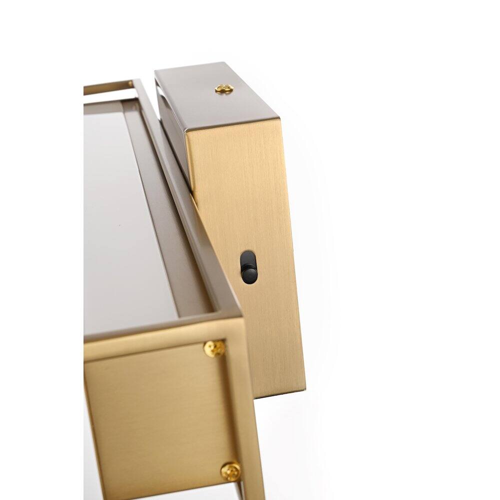 Alt View 3. Living District - Aden 16 Inch Led Wall Sconce In Satin Gold - Satin Gold.