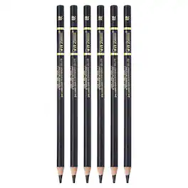 Unique Bargains - 6pcs Drawing Pencils, Hard Refill Sketch Pencils, Graphite Art Pencil Set Pro Lead for Painting, Shading, Office - Black