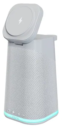 Front. iHome - Power Tower Triple Wireless Bluetooth Charging Speaker with Apple Watch Charging - Gray.