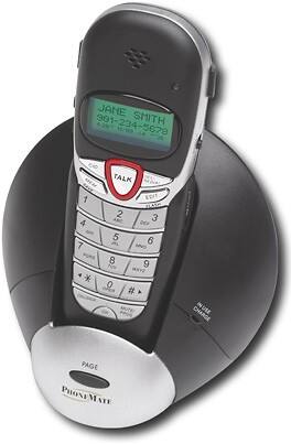 Angle Standard. PhoneMate - 5.8GHz Cordless Phone with Caller ID - Black/Silver.