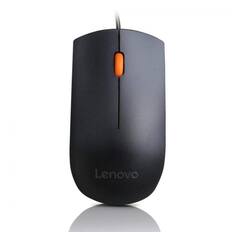 Front. Lenovo - Lenovo Wired USB Mouse - Wired plug-and-play USB Connection - Full-size mouse for better grip - High resolution at 1600 - Black.