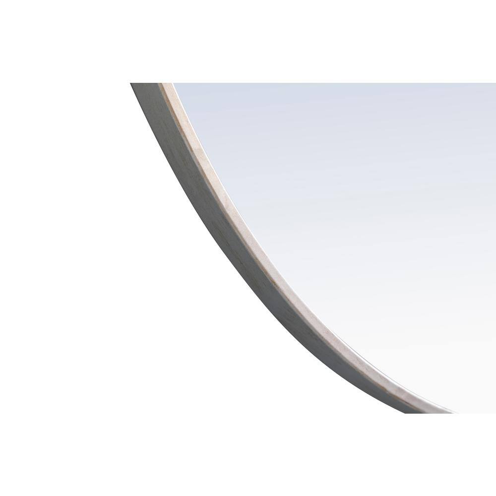 Alt View 1. Elegant Decor - Metal frame Round Mirror 24 inch Silver finish - Silver.