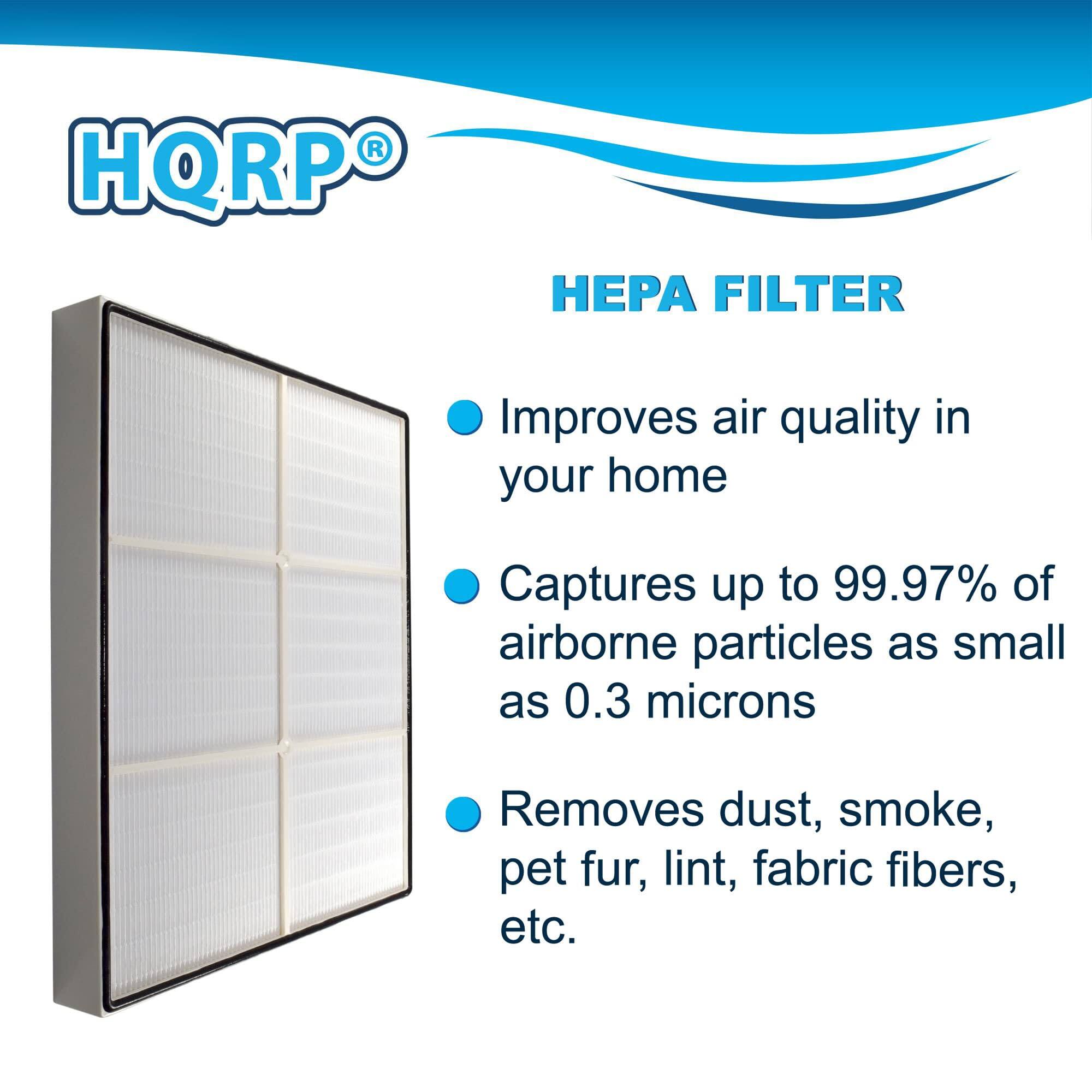 HQRP HEPA FILTER

Improves air quality in your home

Captures up to 99.97% of airborne particles as small as 0.3 microns

Removes dust, smoke, pet fur, lint, fabric fibers, etc.