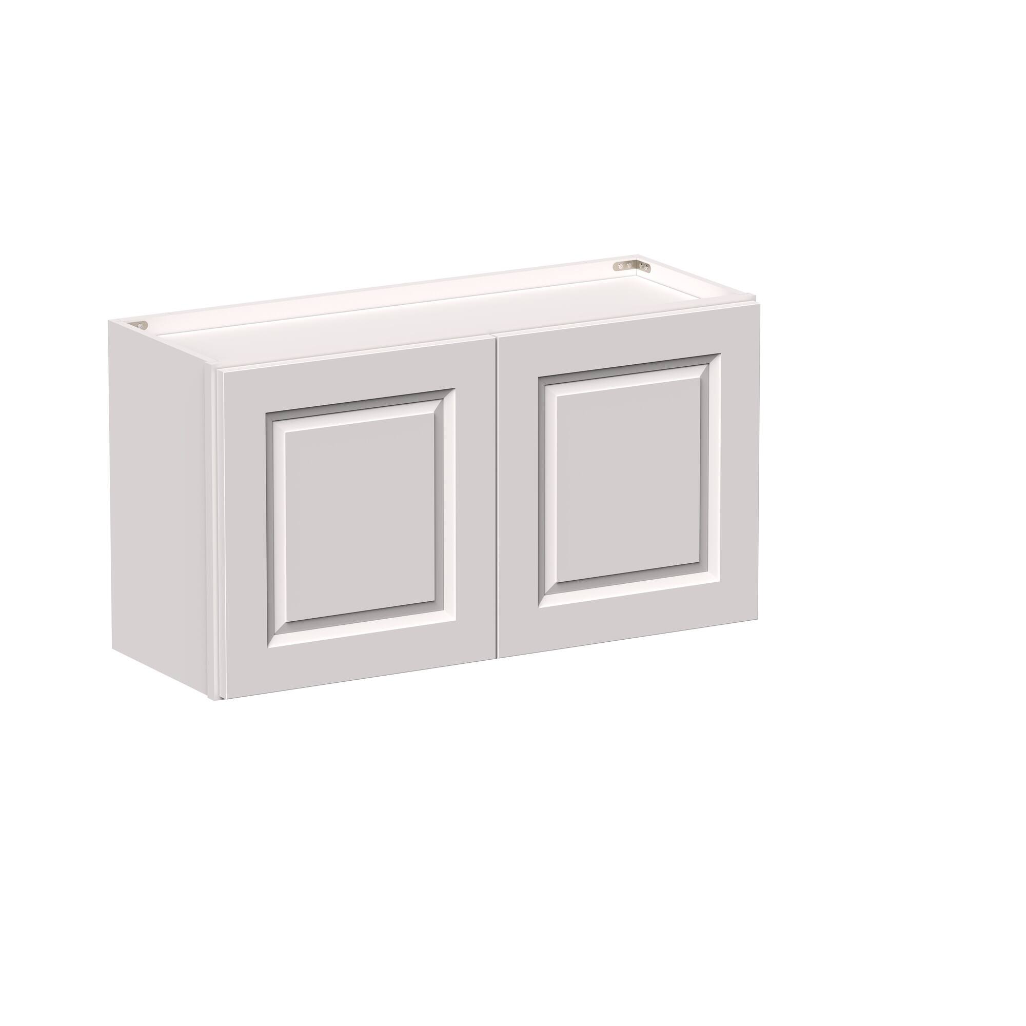 Angle. Boyel Living - 33-in W x 18-in H x 12-in D Shaker RTA Kitchen Wall Cabinet with Soft-Close Doors - Glacier White.