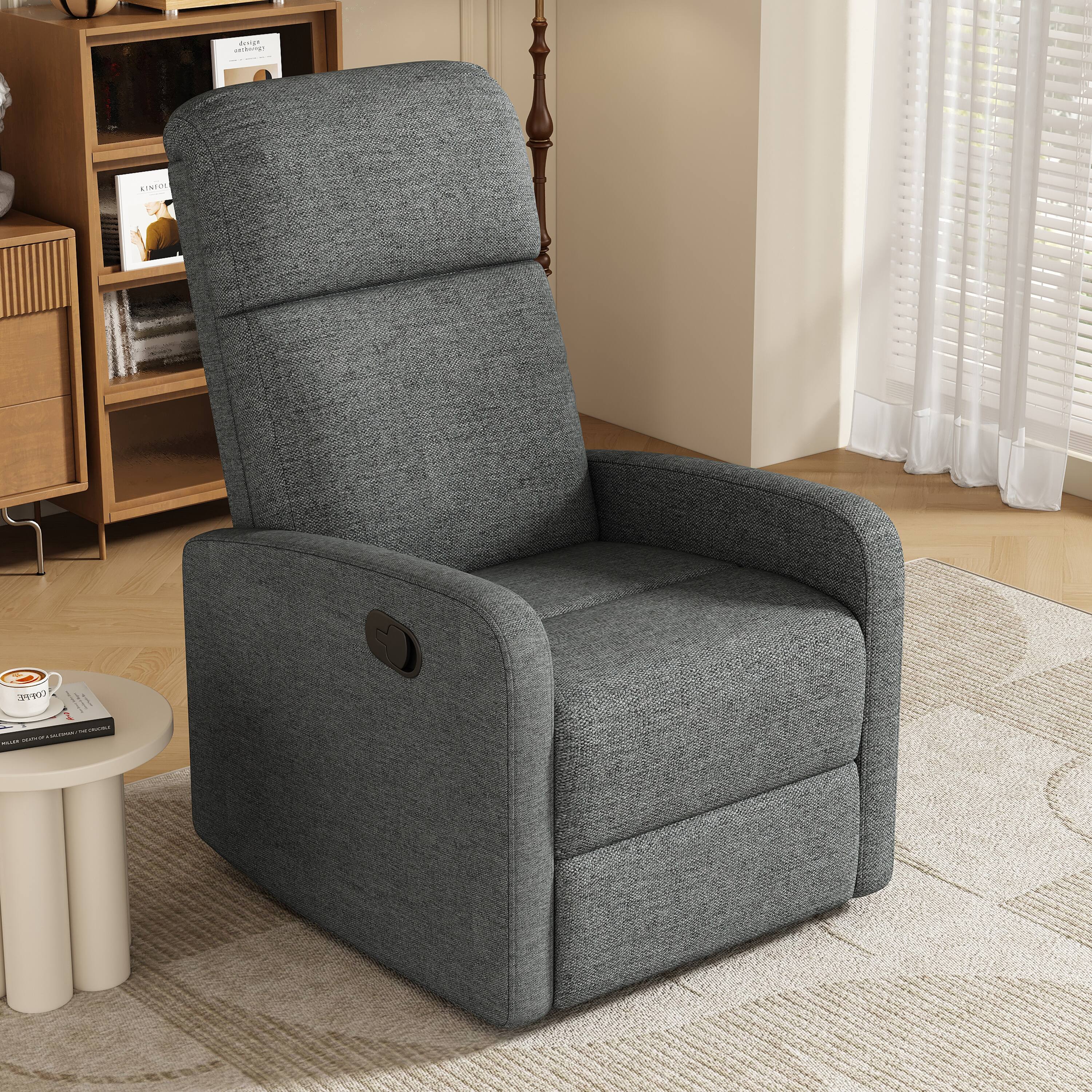Front. TinyHomie - Modern Recliner Manual Recliner Home Theater Manual Recliner Chair with Adjustable Backrest - white.