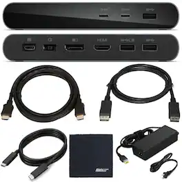 Lenovo - Docking Station USB-C Universal Business Dock, Dual Display - Black (Black)
