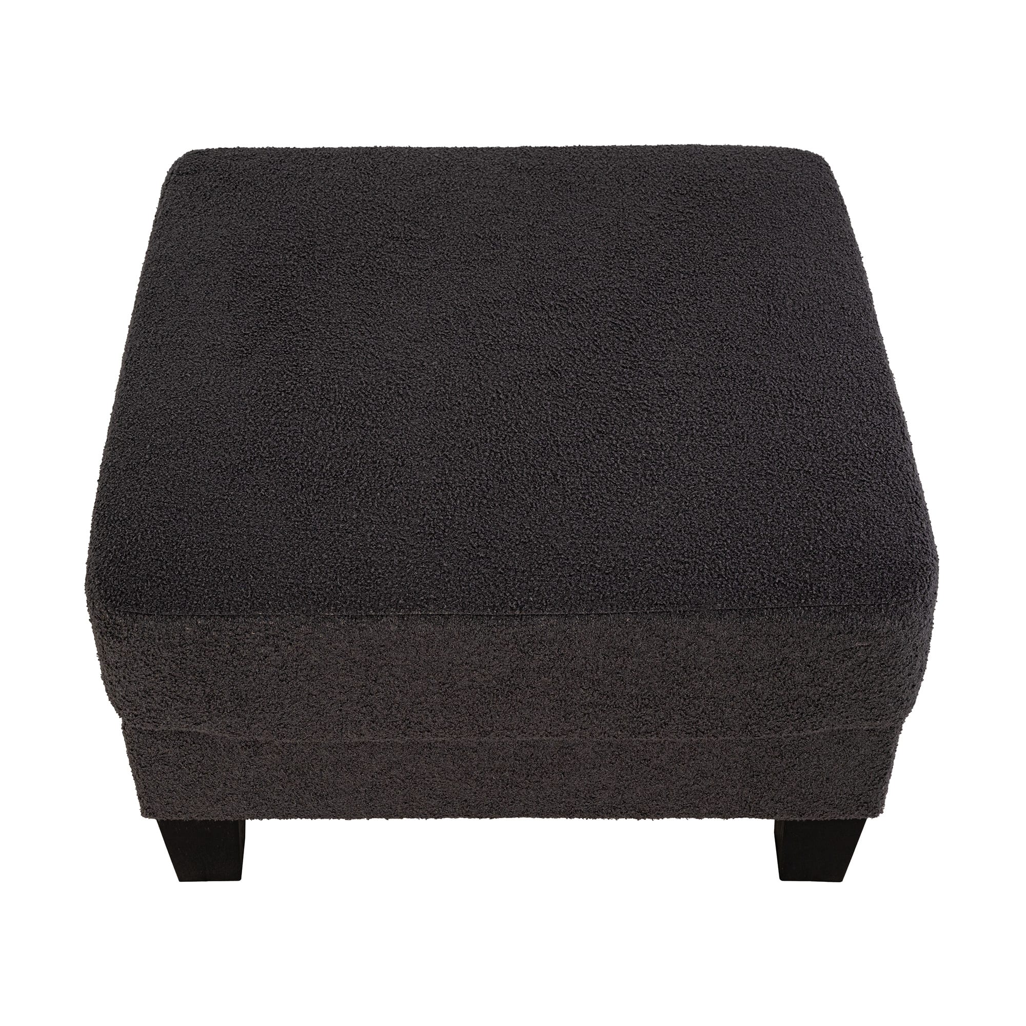 Vaczon - Storage Ottoman Footrest with Hidden Storage, Upholstered Fabric Square Ottoman for Living Room and Bedroom - Charcoal Gray