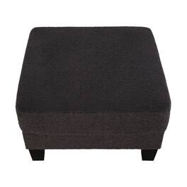 Vaczon - Storage Ottoman Footrest with Hidden Storage, Upholstered Fabric Square Ottoman for Living Room and Bedroom - Charcoal Gray