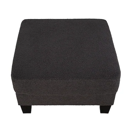 Front. Vaczon - Storage Ottoman Footrest with Hidden Storage, Upholstered Fabric Square Ottoman for Living Room and Bedroom - Charcoal Gray.