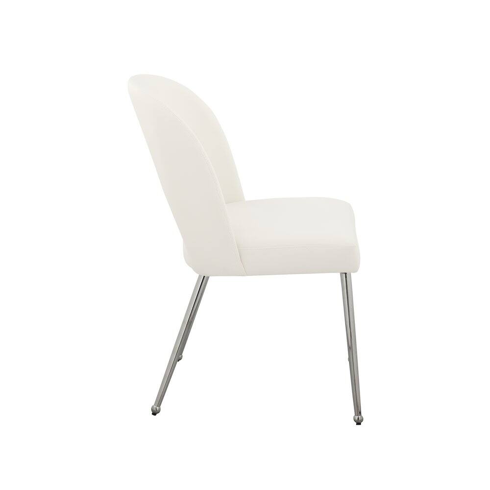 Alt View 3. Meridian Furniture - Logan Cream Vegan Leather Dining Chair, Set of 2 - Beige.