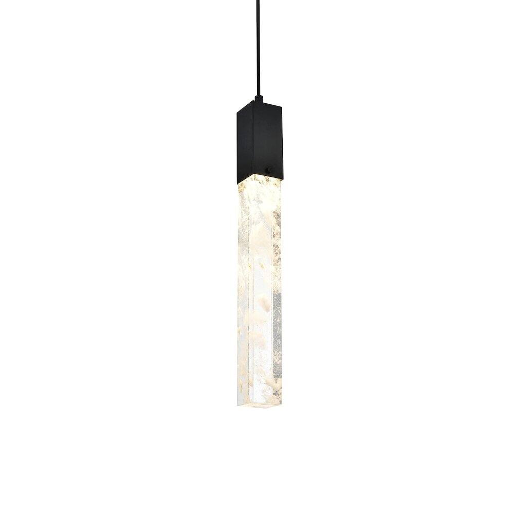 Back. Elegant Lighting - Aurora 5 inch Pendant in Black - Black And Clear.