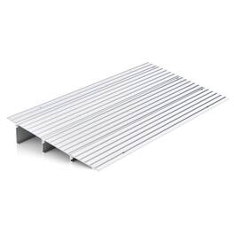 Gymax - 3'' Door Threshold Ramp Aluminum Adjustable Rise Entry Ramp for Wheelchair - Silver