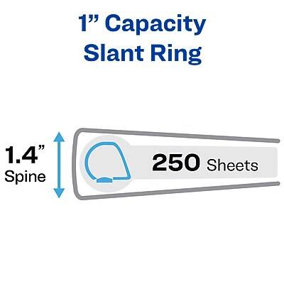 1" Capacity Slant Ring  
1.4" Spine  
250 Sheets