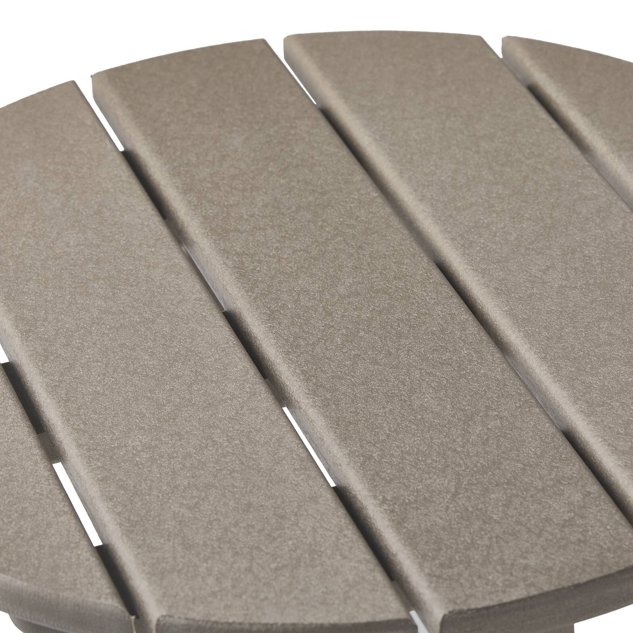Alt View 4. WestinTrends - WestinTrends Dylan Adirondack Round Outdoor Side Table - Weathered Wood.