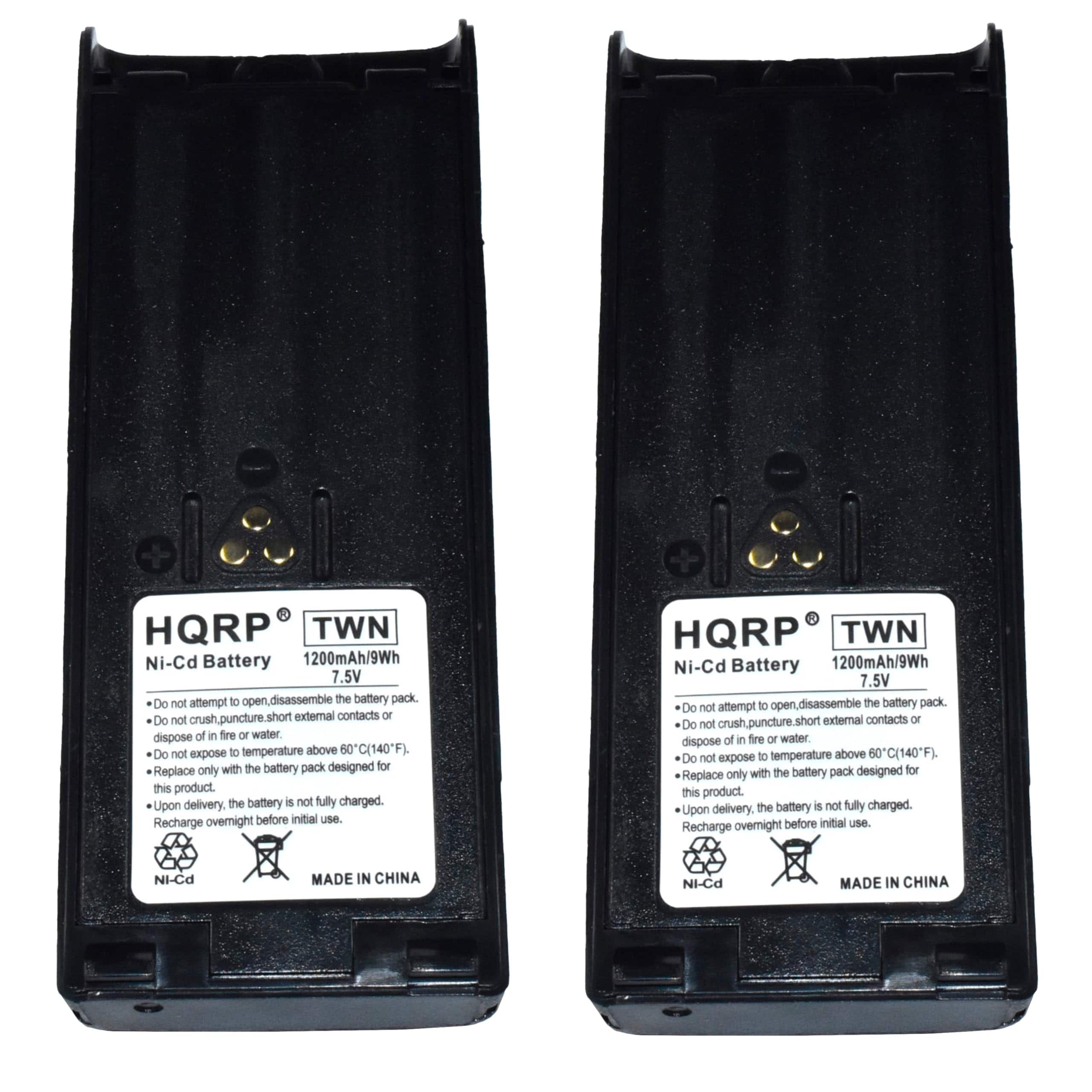 HQRP - Two Ni-Cd Radio Batteries 7.5 V 1200 mAh for Motorola GP900 GP1200 HT1000 MT2000
