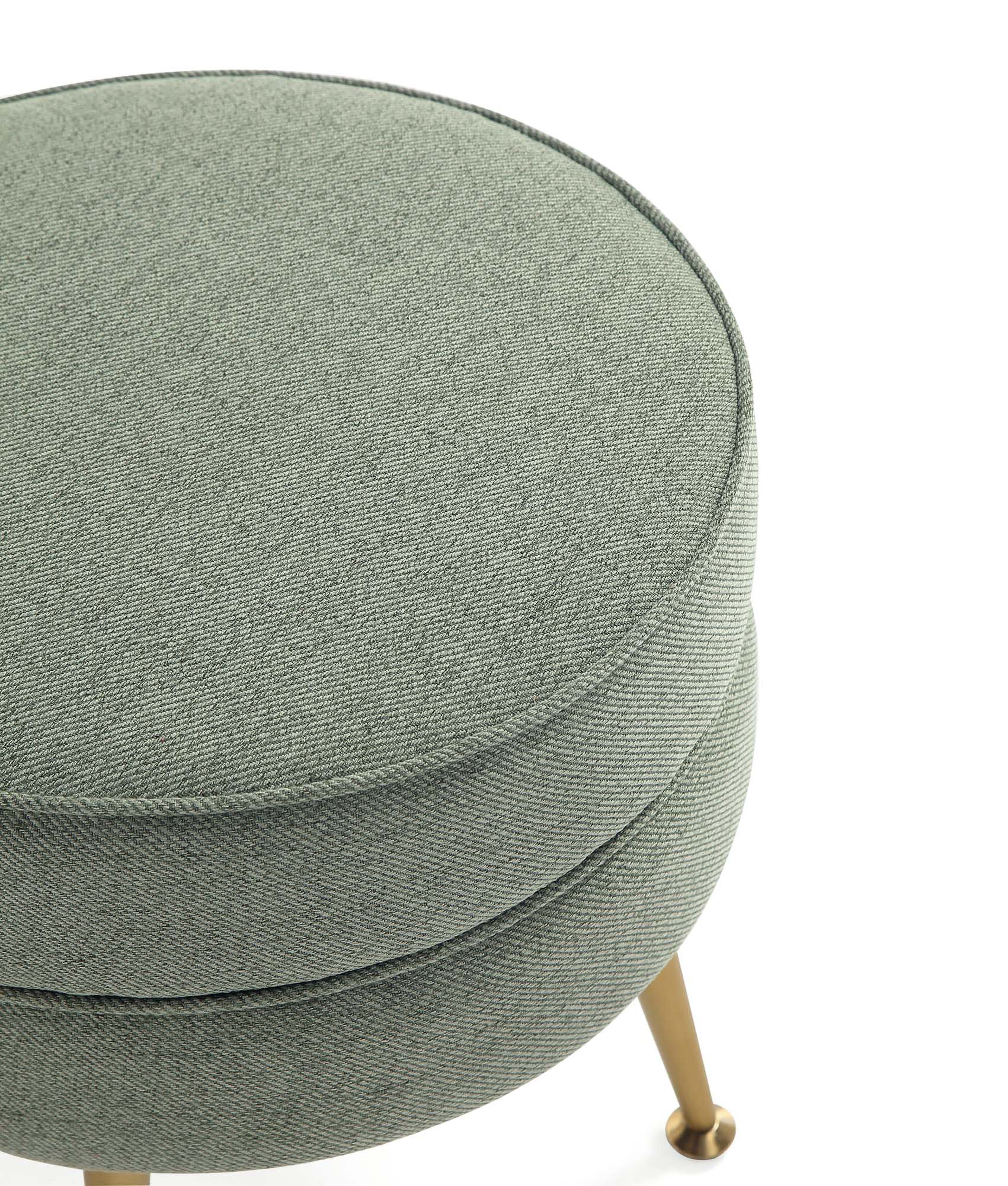 Alt View 2. Manhattan Comfort - Bailey Mid-Century Modern Upholstered Accent Ottoman - Set of 2 - Sage Green.