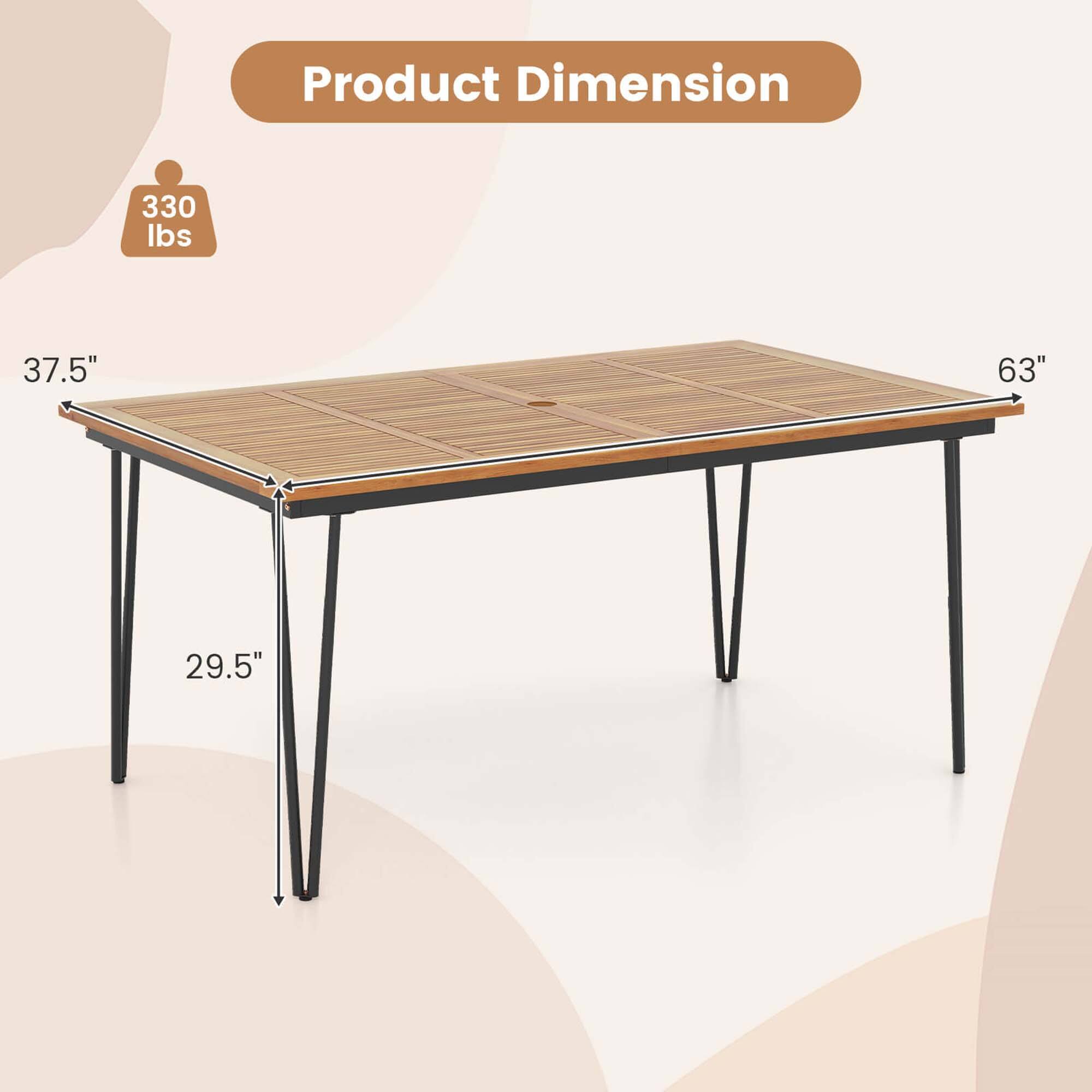 Product Dimension 330 lbs 37.5" 63" 29.5"