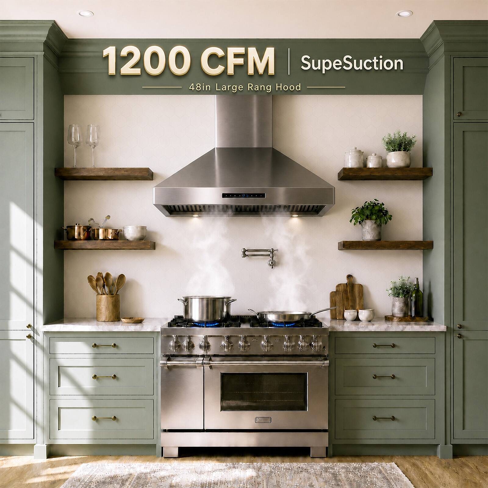 1200 CFM SuperSuction 48in Large Range Hood