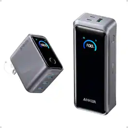 Prime Power Bank (26K, 300W) + Anker Prime Charger (160W, 3 Ports, Smart Display)
