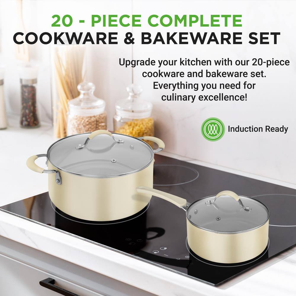 20 - PIECE COMPLETE COOKWARE & BAKEWARE SET

Upgrade your kitchen with our 20-piece cookware and bakeware set. Everything you need for culinary excellence!

Induction Ready