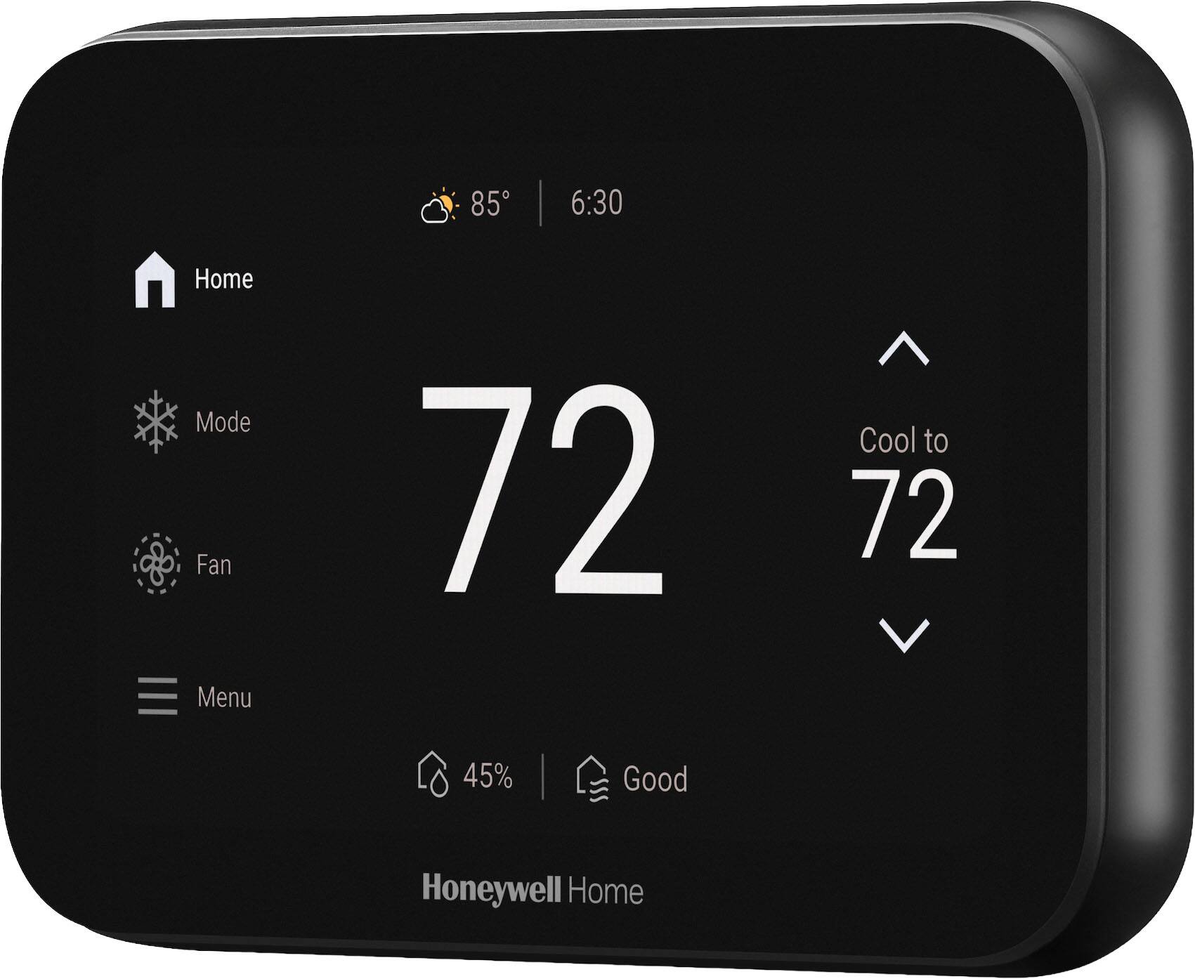 85° 6:30  
Home Mode Fan Menu  
72 Cool to 72  
45% Good  
Honeywell Home
