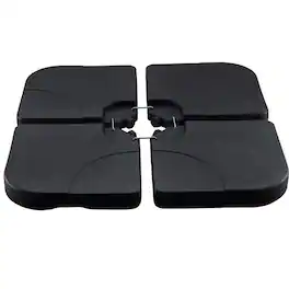 Ainfox - 4pcs Cantilever Offset Patio Market Stand with U Locking Shape Weights Water, Umbrella Square Base - Black