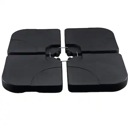 Front. Ainfox - Ainfox 4pcs Cantilever Offset Patio Market Stand with U Locking Shape Weights Water, Umbrella Square Base - black.