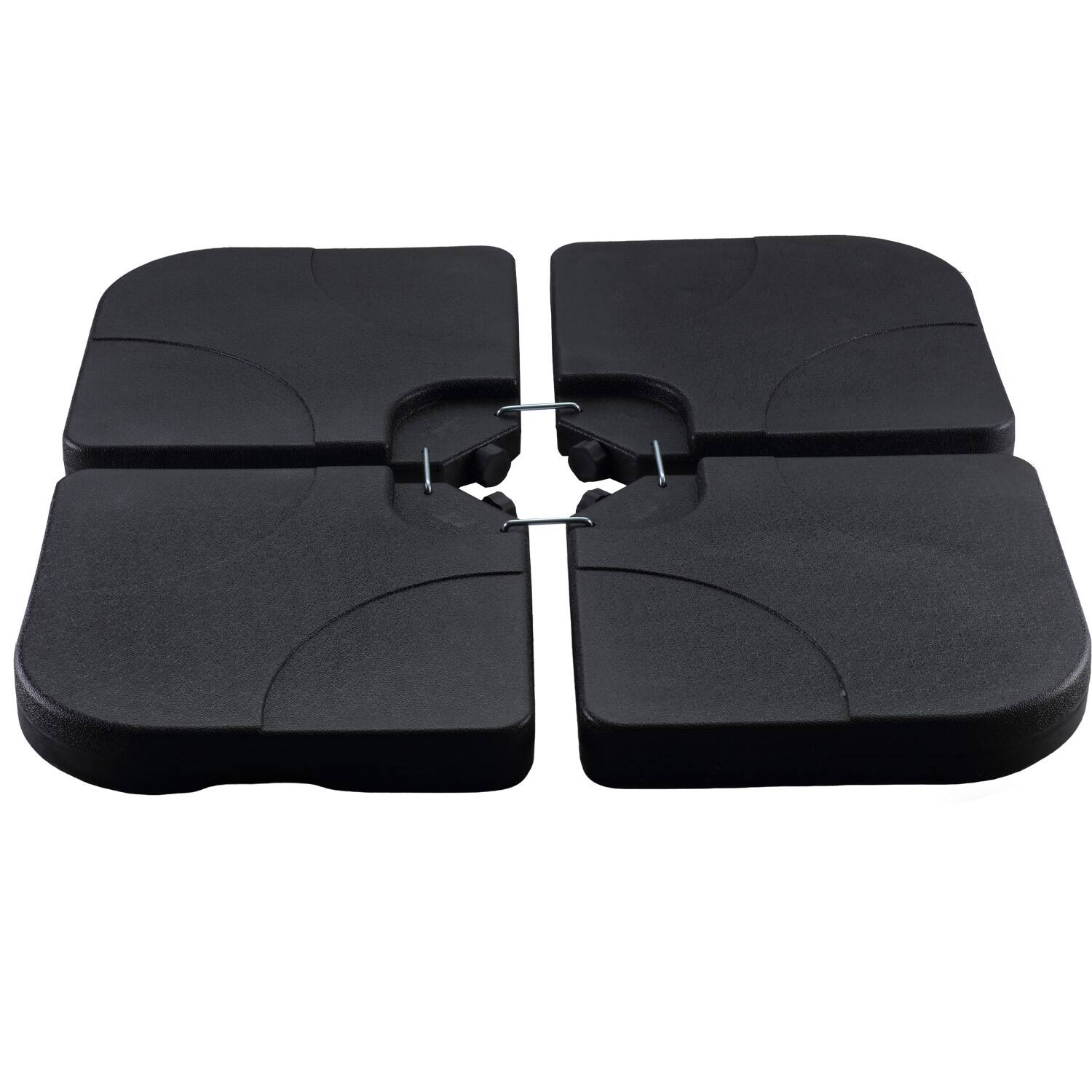 Front. Ainfox - Ainfox 4pcs Cantilever Offset Patio Market Stand with U Locking Shape Weights Water, Umbrella Square Base - black.