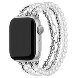 Posh Tech - Penny Beaded Band for Apple Watch - Silver