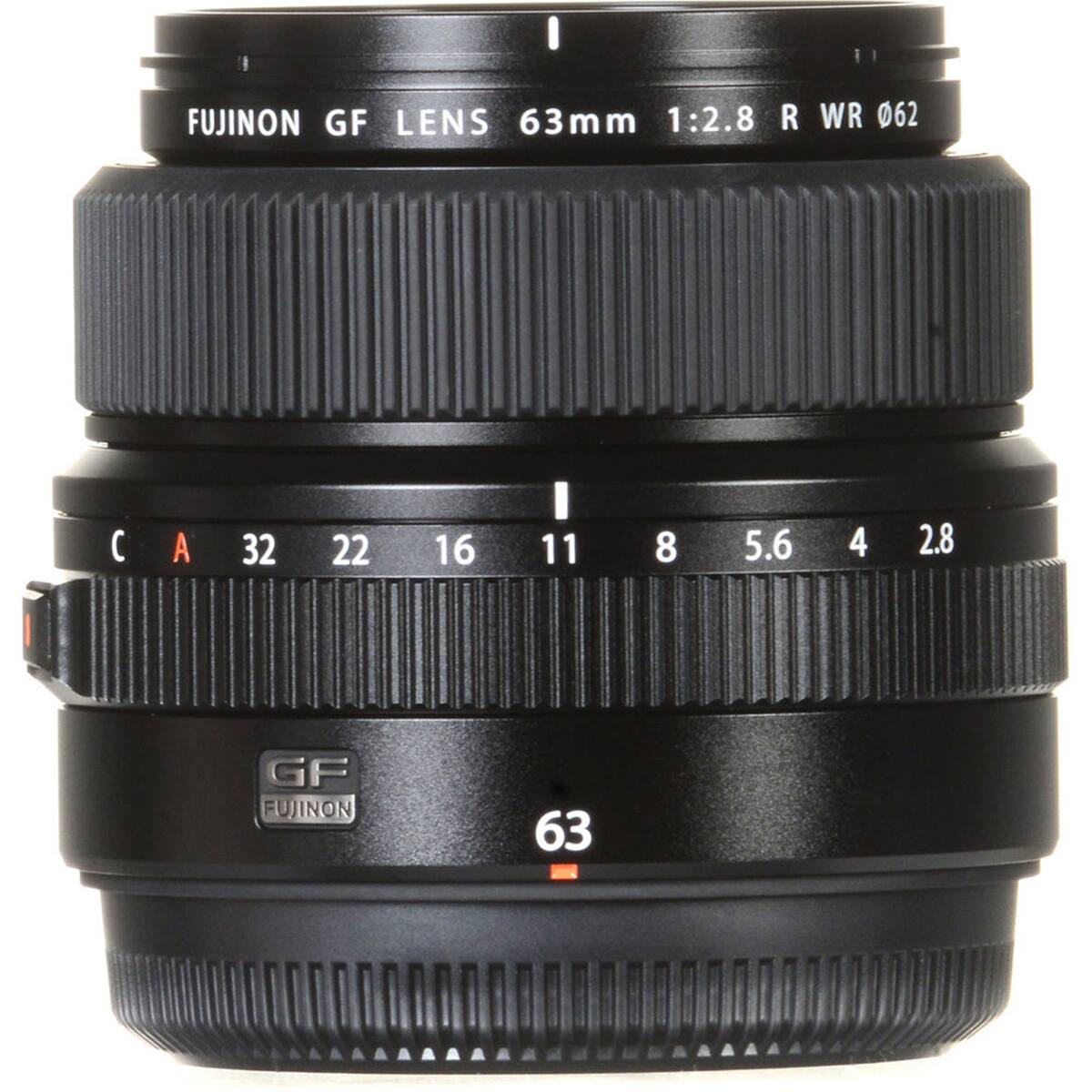FUJINON GF LENS 63mm 1:2.8 R WR 062  
A 32 22 16 11 8 5.6 4 2.8  
GF FUJINON 63