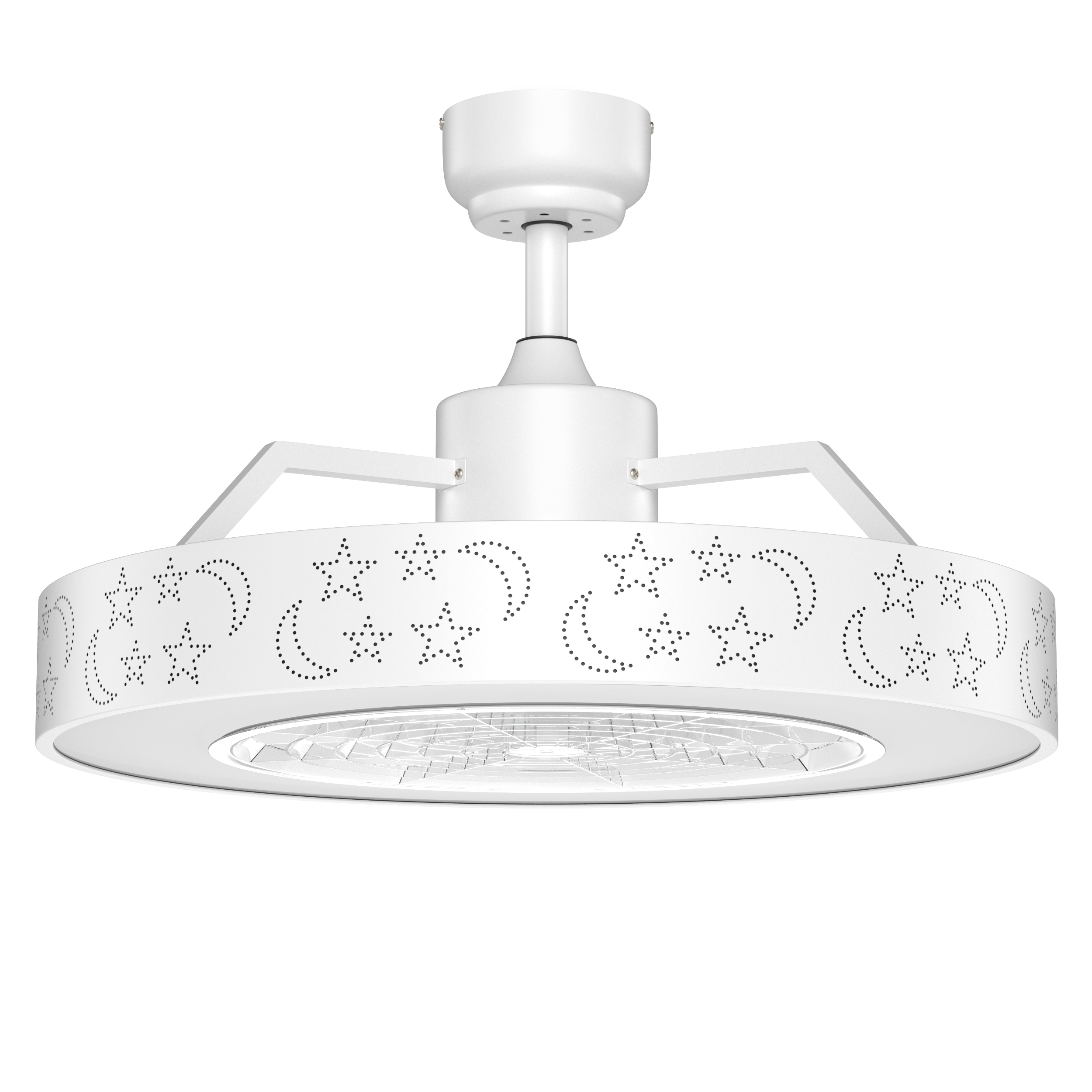 Alt View 7. SKONYON - Ceiling Fan with Remote Control Three Speed Airflow and Dimmable LED Light - White.