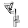 Meqiodas - Bathroom Sink Faucet with Spray Function, Temperature Display, Anti-Slip Switch, Hot & Cold Controls, and 360° Swivel - Chrome