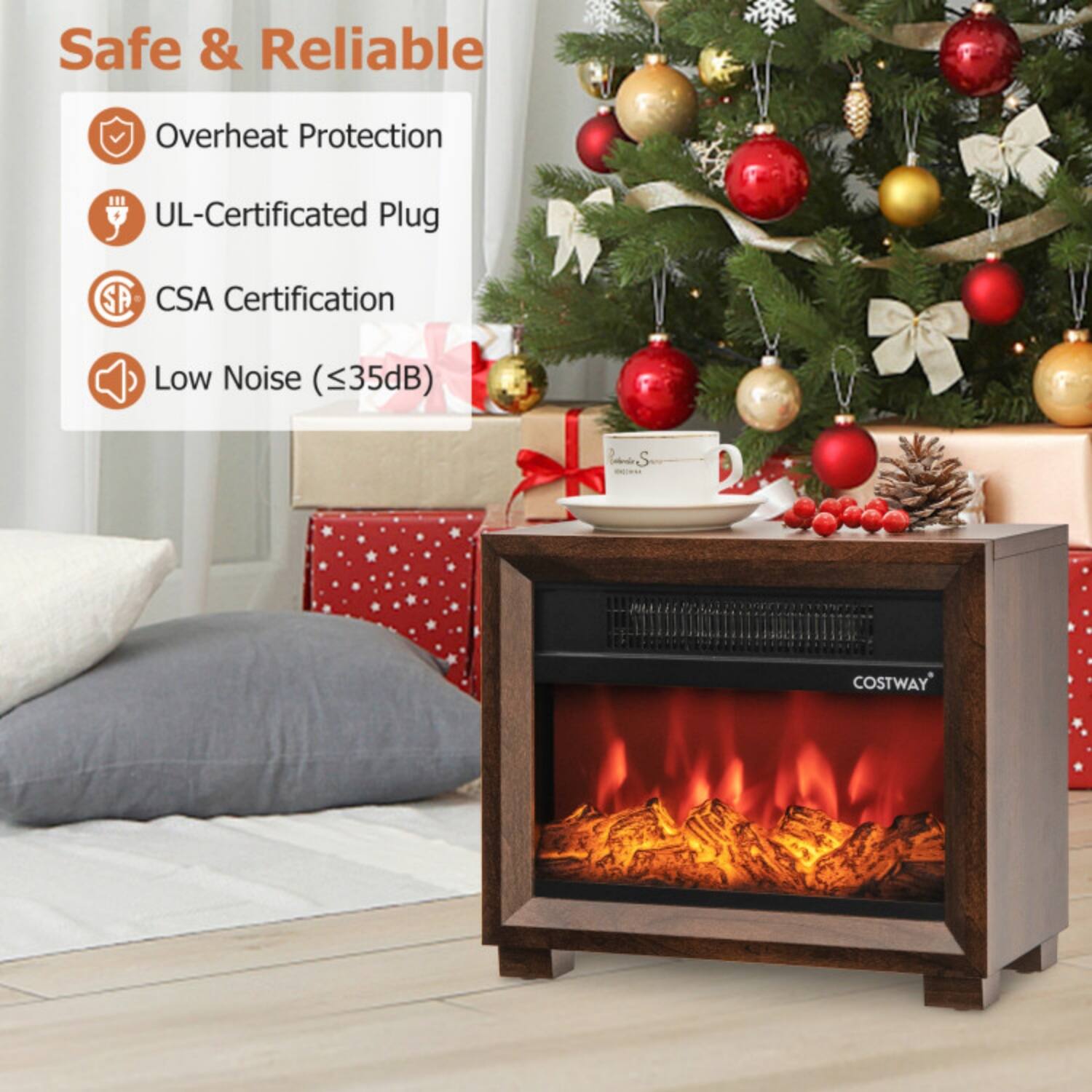 Safe & Reliable  
- Overheat Protection  
- UL-Certificated Plug  
- CSA Certification  
- Low Noise (<35dB)  

COSTWAY