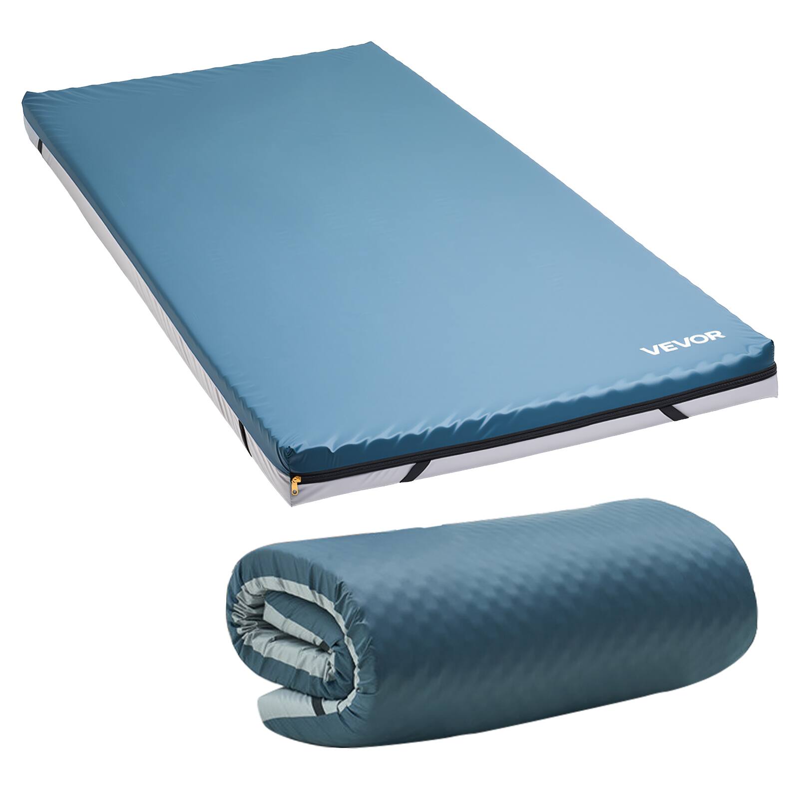 Front. VEVOR - Hospital Bed Mattress, 300 lbs Load, Long Term Care Pressure Redistribution Medical-Grade Dual Layer Foam Mattress - Blue-Green.