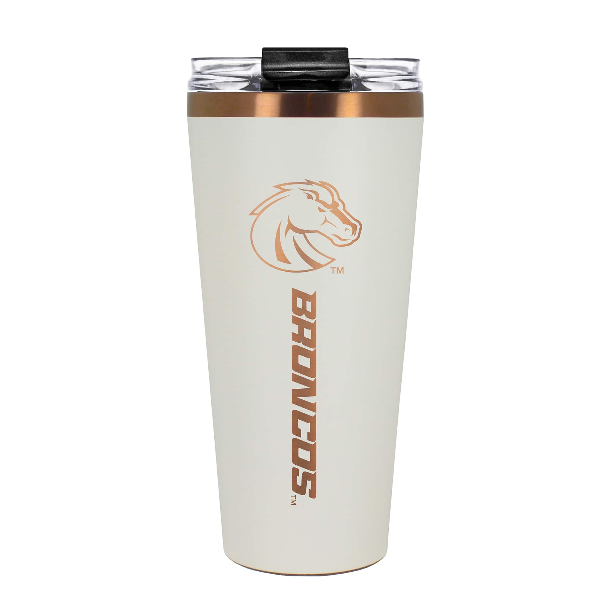 Front. Great American Products - Boise State Broncos 30oz. Big Slim Tumbler - Cream.
