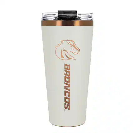 Front. Great American Products - Boise State Broncos 30oz. Big Slim Tumbler - Cream.