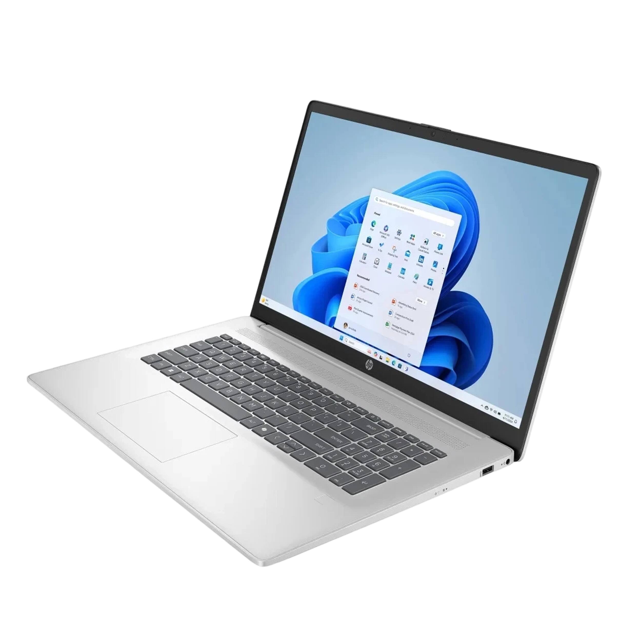 Alt View 5. HP - HP 17.3" HD+ Touchscreen Laptop,Intel 5 120U,32GB RAM,2TB SSD+160GB Dock Set,Intel Graphics,Win 11 Pro,Silver - Silver.