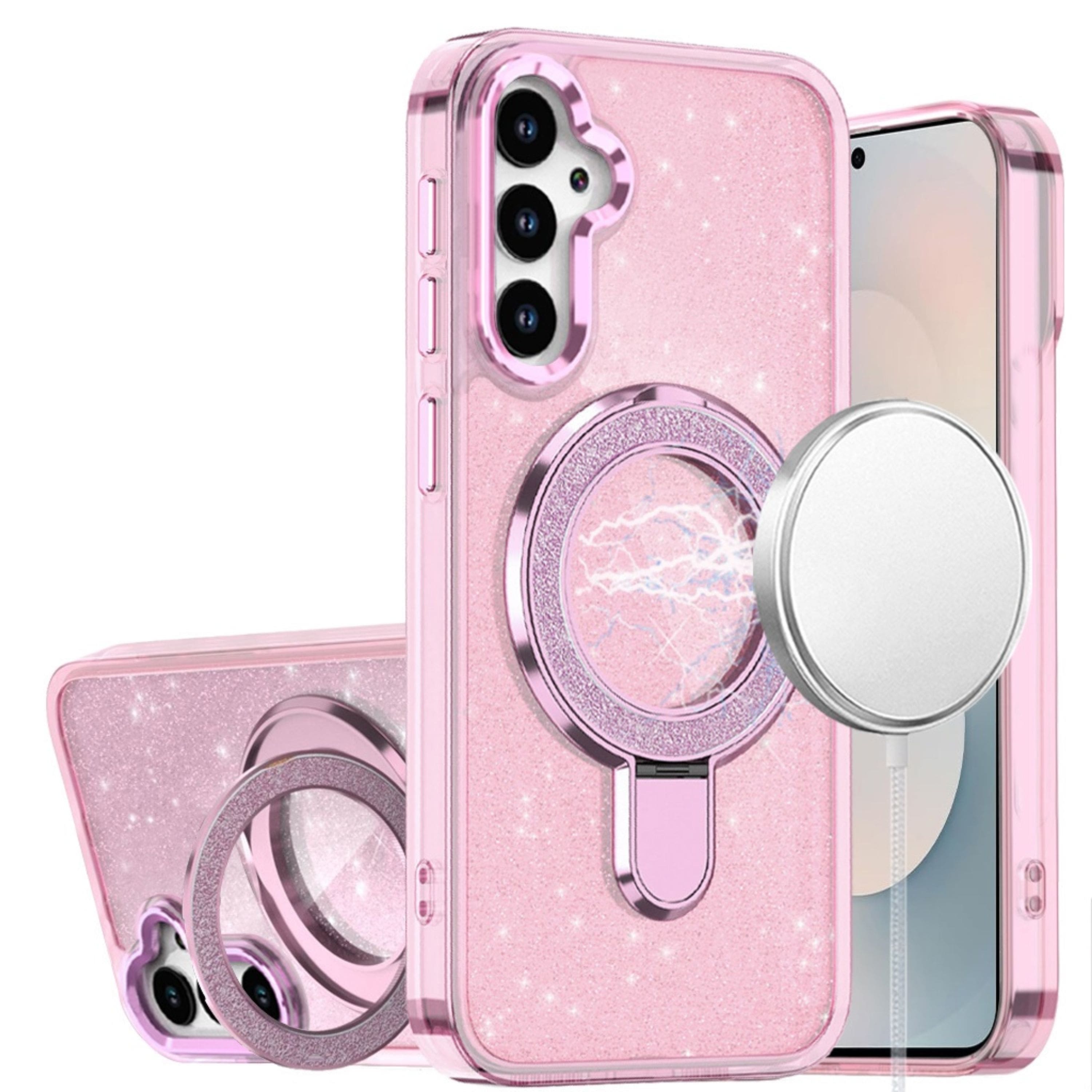 Kitcheniva - Translucent Glitter Magnetic Circle Case With Tempered Glass For Samsung S26 Plus - Light Pink price history on PriceWatchPro