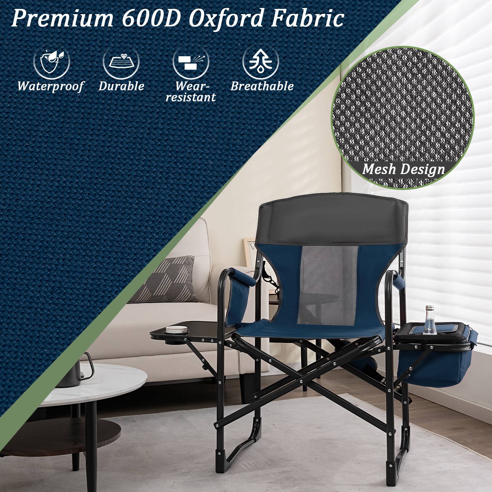 Premium 600D Oxford Fabric Waterproof Durable Wear-Breathable Resistant Mesh Design