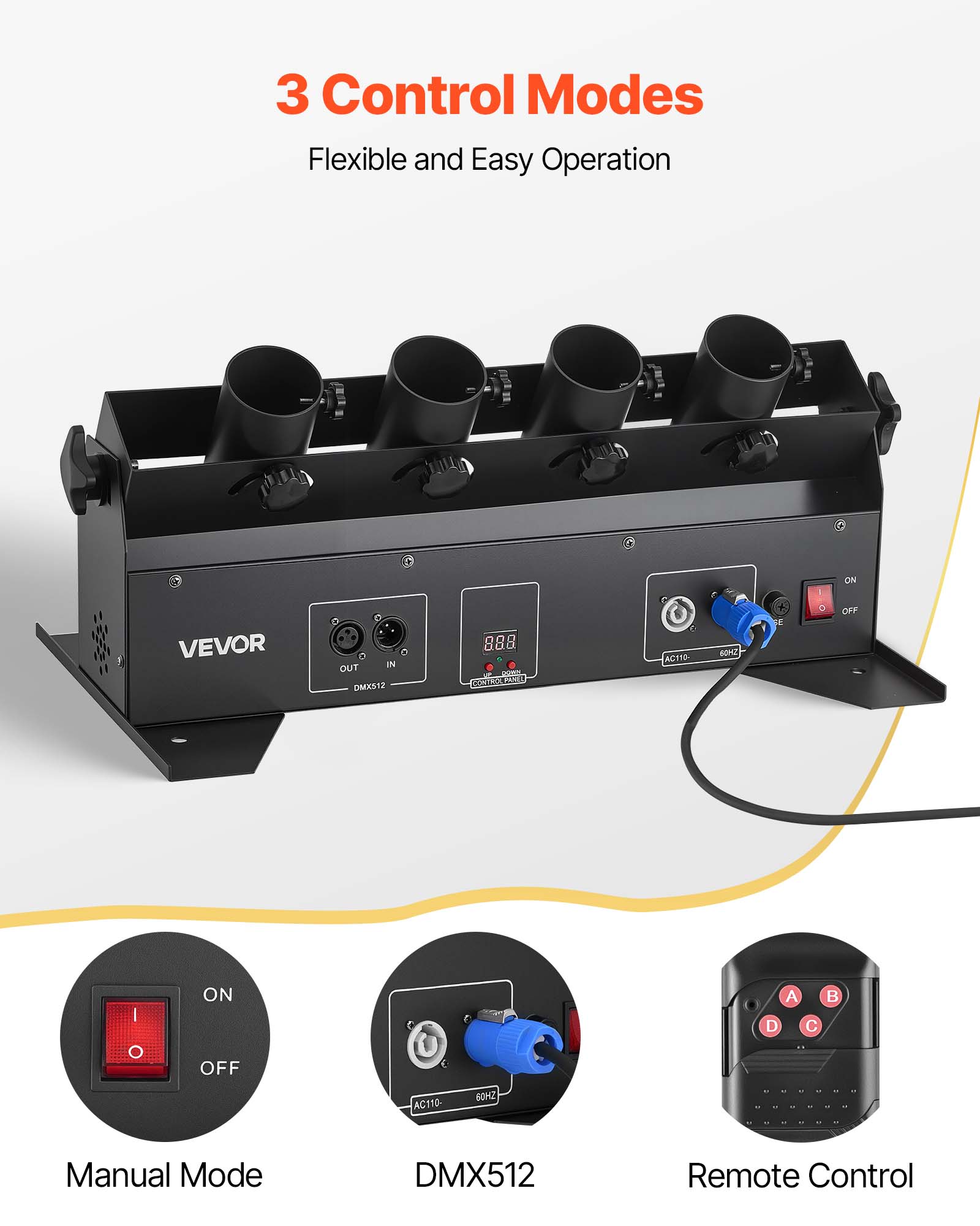 VEVOR Electric Confetti Cannon Machine, High Output 4 Shot