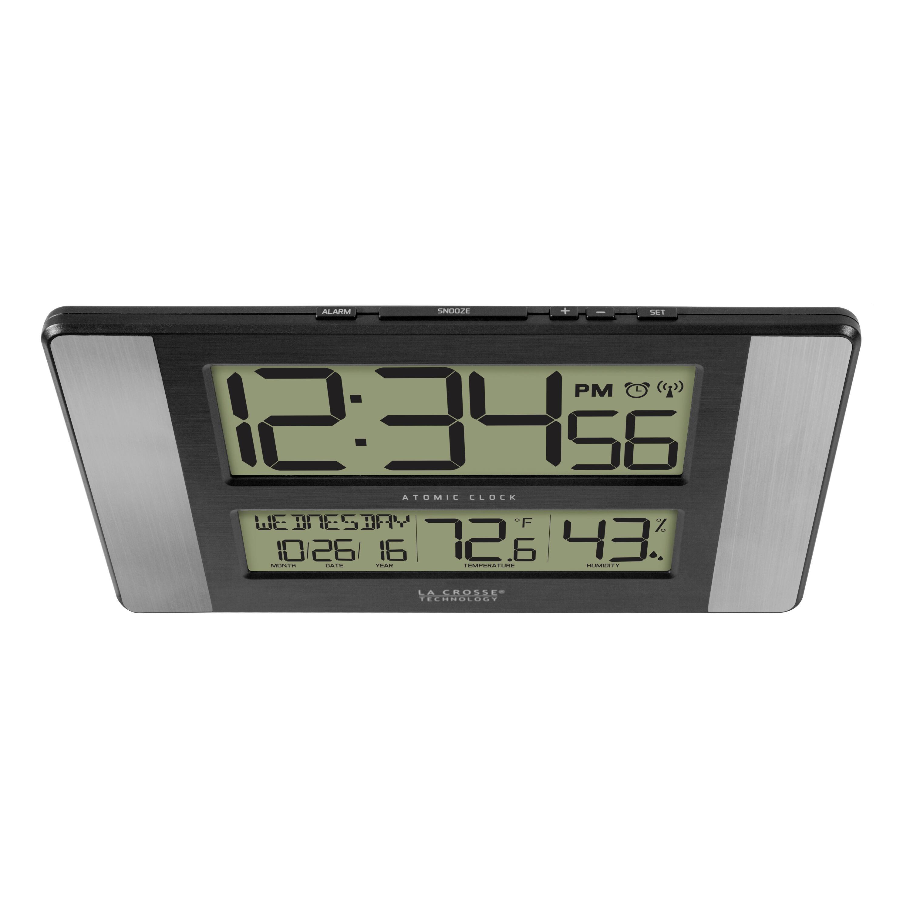 ALARM SNOOZE + SEE  
ATOMIC CLOCK  
WE 10/26 16  
12:34:56 PM  
72°F 43%  
LA CROSSE TECHNOLOGY