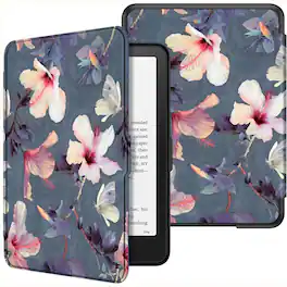 Kitcheniva - Premium Slim Case for Kindle Paperwhite 12th Gen 2024 With Auto Wake Sleep - Blooming Hibiscus
