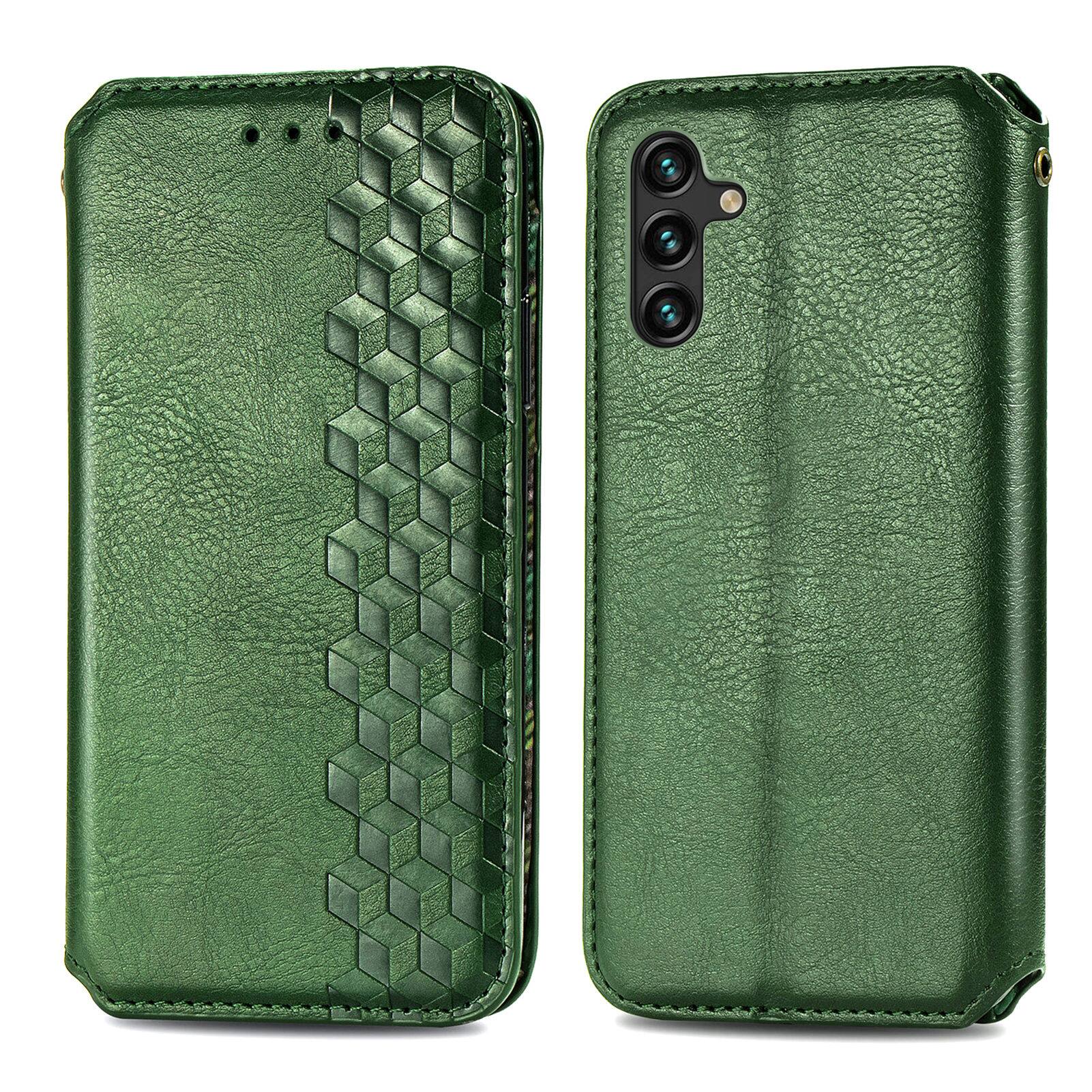 Alt View 1. Dteck - Magnetic Wallet Case For Samsung Galaxy S26 Plus, Shockproof PU Leather Flip Folio RFID Blocking Card Cover - Green.