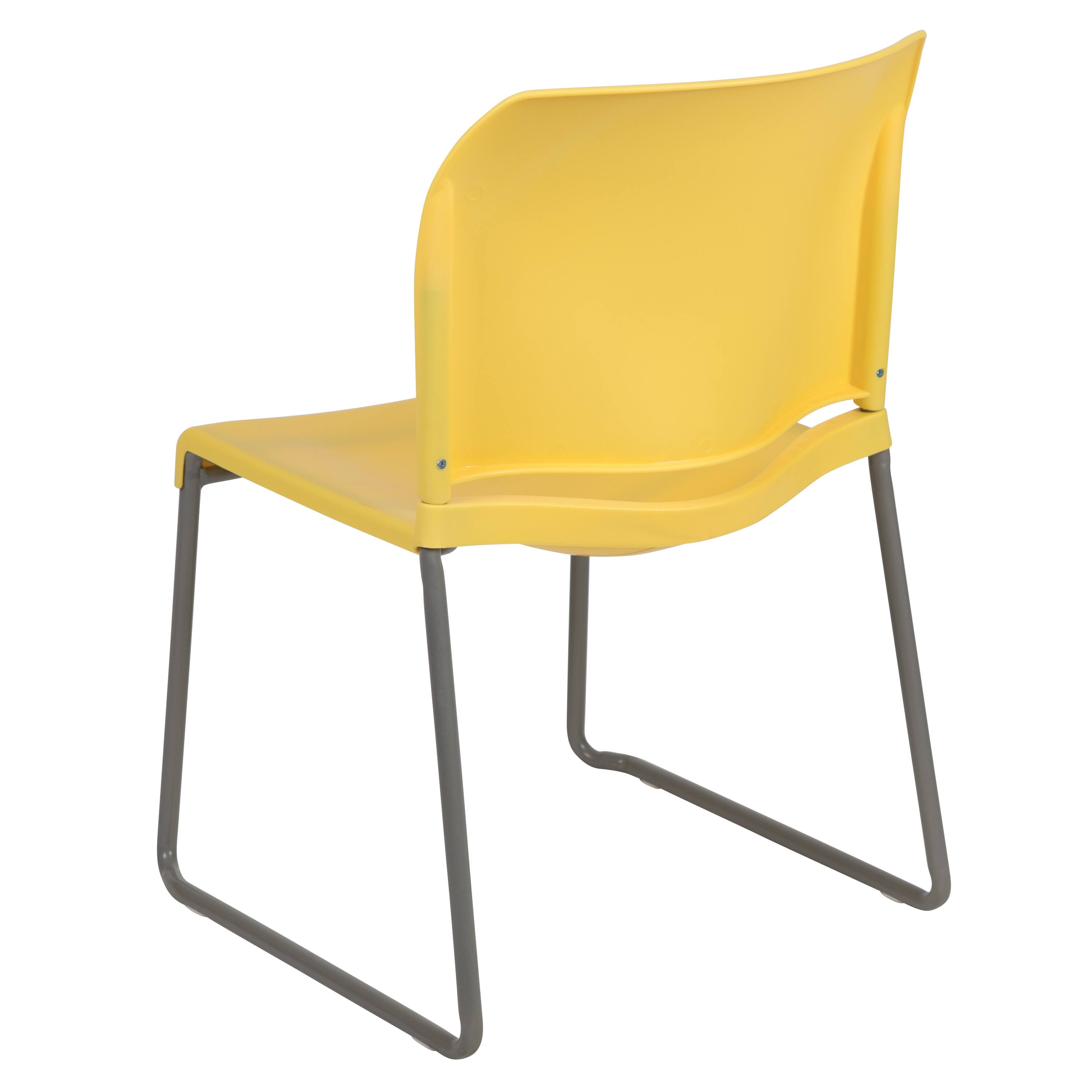 Alt View 7. Emma + Oliver - Home and Office Guest Chair Full Back Contoured Sled Base Stack Chair - Yellow.