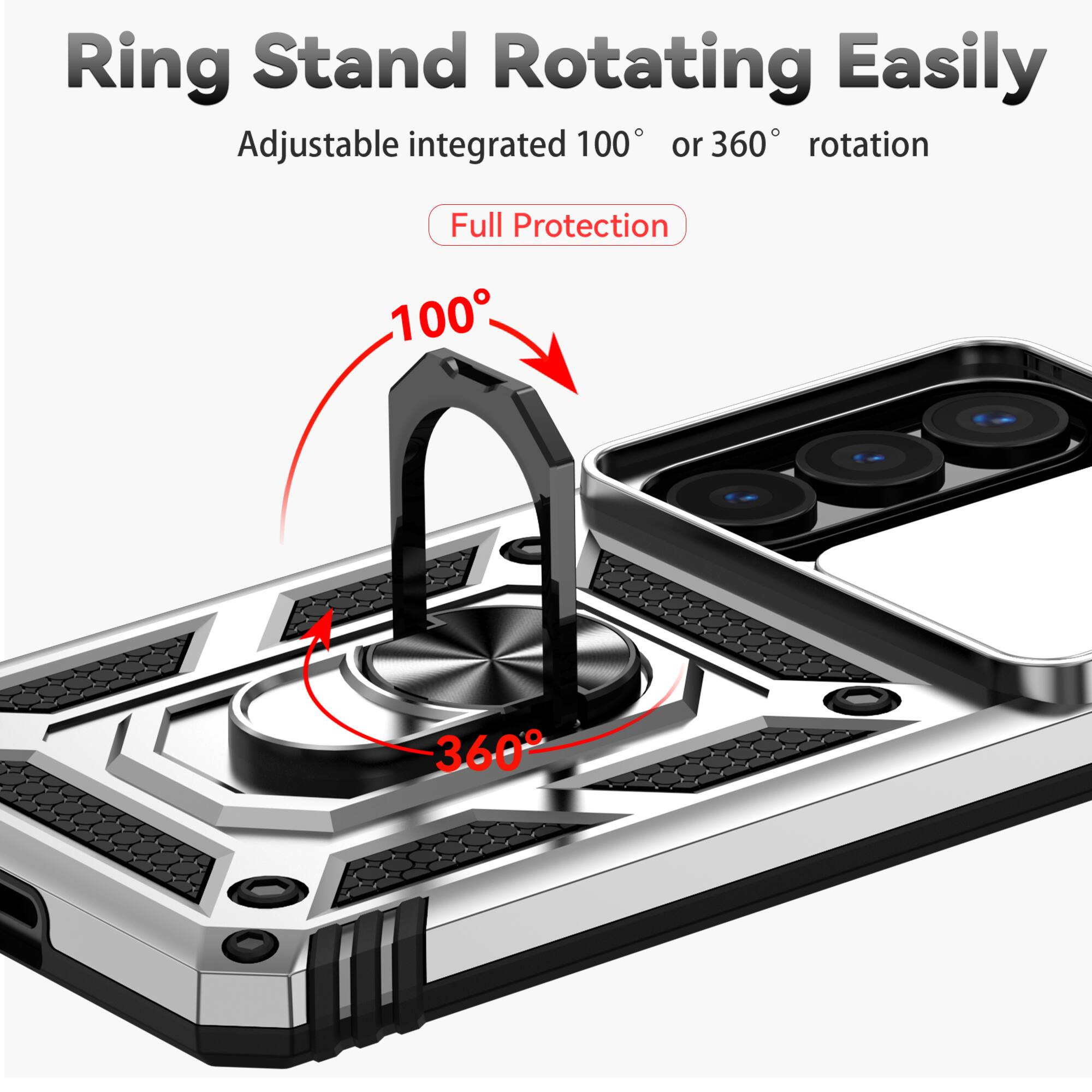 Ring Stand Rotating Easily  
Adjustable integrated 100° or 360° rotation  
Full Protection