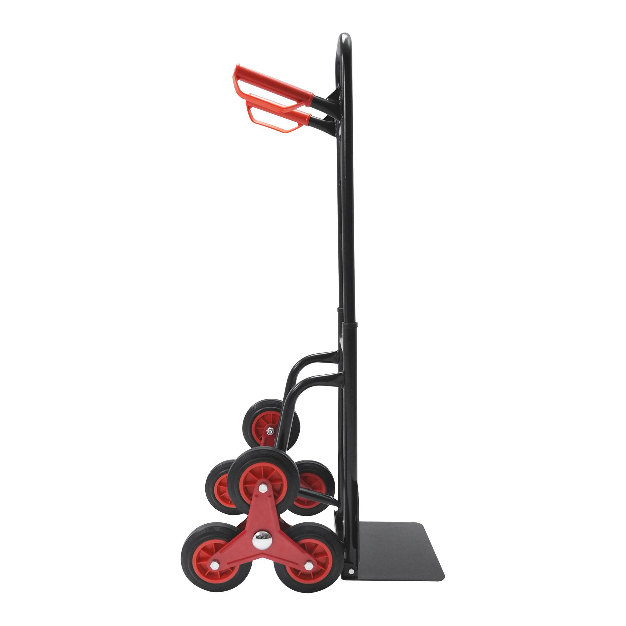Alt View 7. Glintex - Folding Stair Climbing Dolly, Manual Truck Heavy-Duty Stair Climbing Hand Truck Trolley，Telescoping Handle and 6 Wheels - Black+Red.