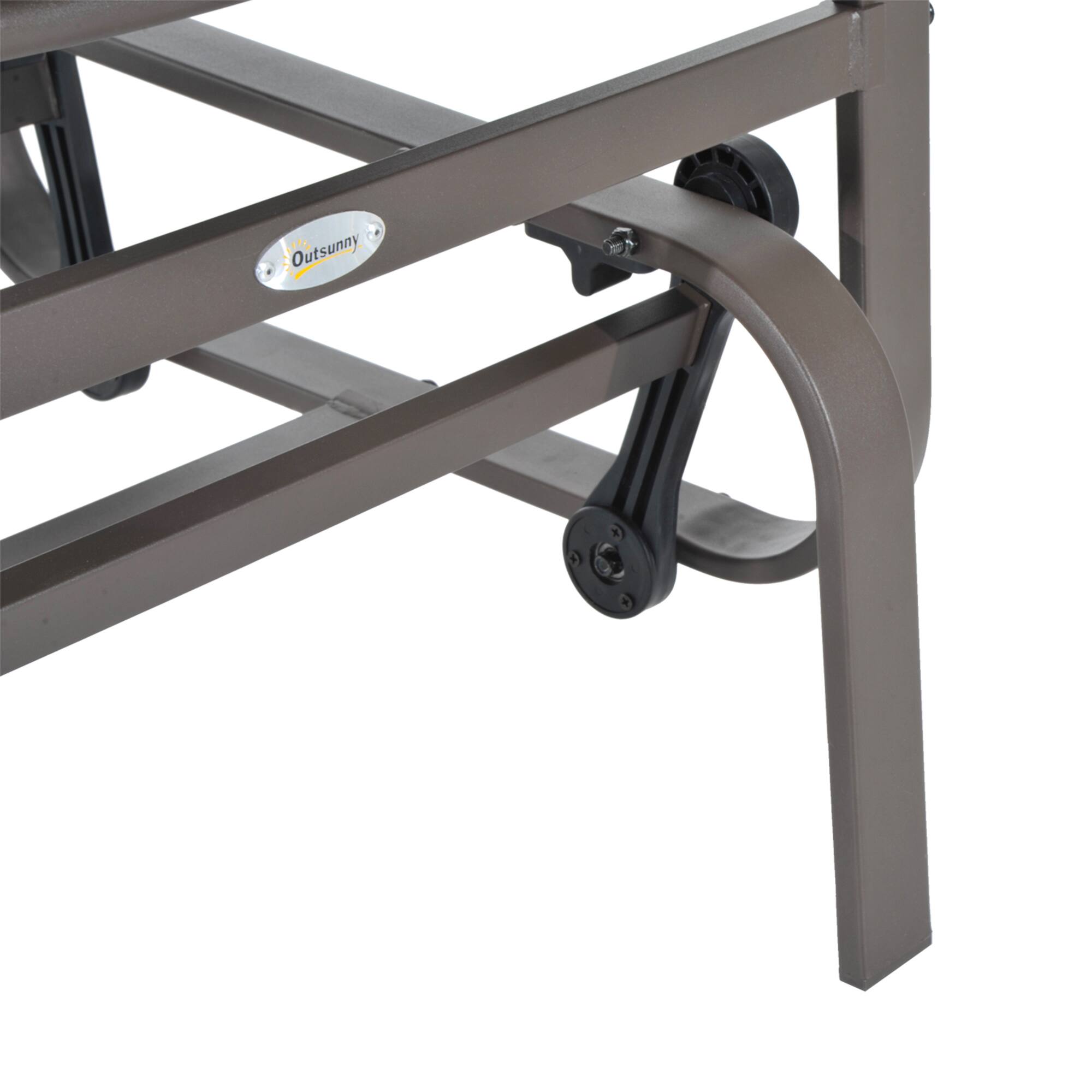 Alt View 8. Outsunny - Outdoor Glider Chair, Gliders for Outside Patio with Smooth Rocking Mechanism and Lightweight Construction - Brown/Gray.